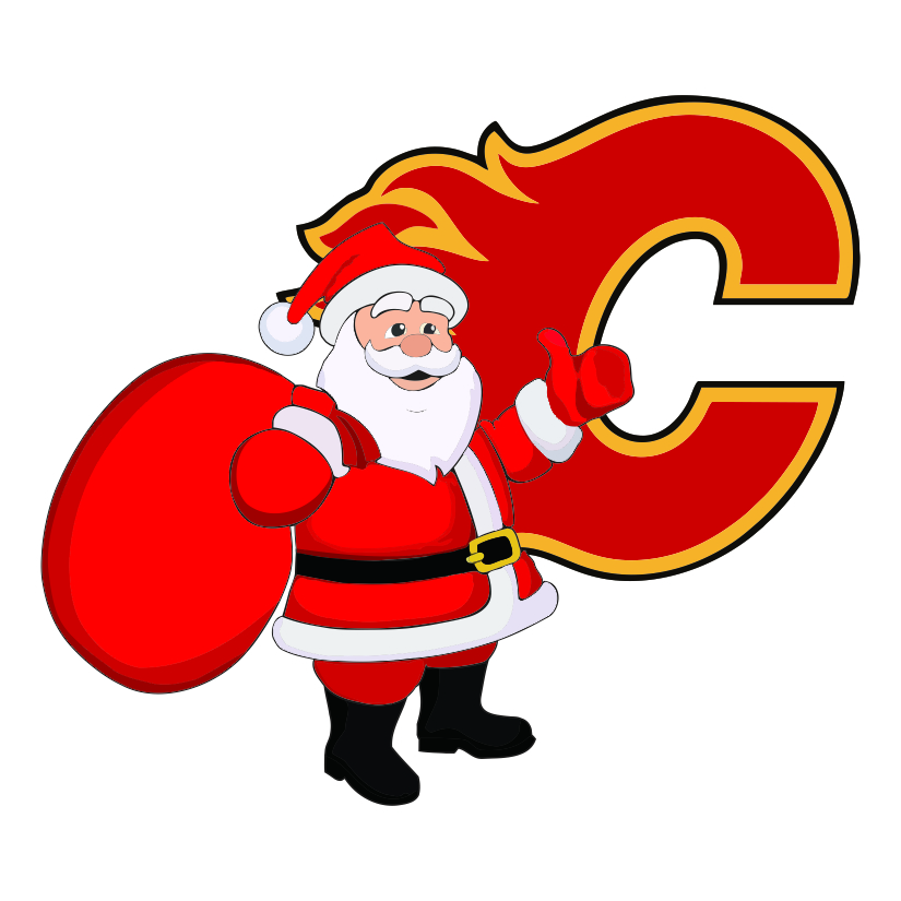 Calgary Flames Santa Claus Logo iron on paper